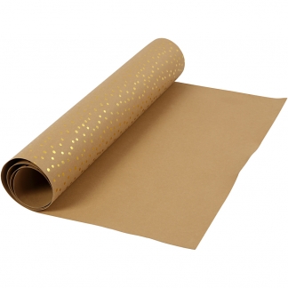 Læderpapir, B: 50 cm, ensfarvet,folie, 350 g, lys brun, guld, 1 m/ 1 rl.