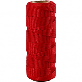 Bambussnor, tykkelse 1 mm, rød, 65 m/ 1 rl.