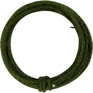 Jute wire, tykkelse 2-4 mm, grøn, 3 m/ 1 pk.