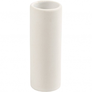 Vase, H: 11 cm, diam. 4 cm, hvid, 1 stk.