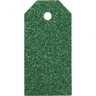 Manilamærker, grøn, str. 5x10 cm, glitter, 300 g, 15 stk./ 1 pk.