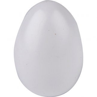 Æg, plast, H: 6 cm, hulstr. 3 mm, hvid, 10stk.