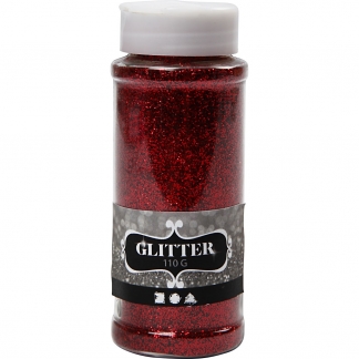 Glitter, rød, 110 g/ 1 ds.