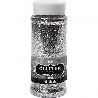 Glitter, sølv, 110 g/ 1 ds.