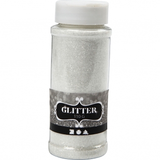 Glitter, hvid, 110 g/ 1 ds.