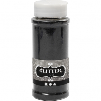 Glitter, sort, 110 g/ 1 ds.