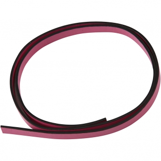 Imiteret Læderbånd, B: 10 mm, tykkelse 3 mm, pink, 1 m/ 1 pk.