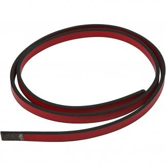 Imiteret Læderbånd, B: 10 mm, tykkelse 3 mm, rød, 1 m/ 1 pk.