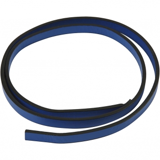 Imiteret Læderbånd, B: 10 mm, tykkelse 3 mm, blå, 1 m/ 1 pk.
