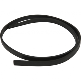 Imiteret Læderbånd, B: 10 mm, tykkelse 3 mm, sort, 1 m/ 1 pk.