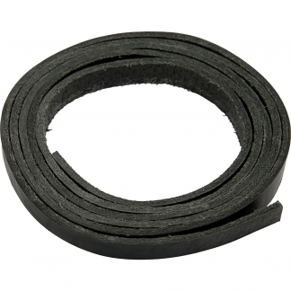 Læderbånd, B: 10 mm, tykkelse 3 mm, sort, 2 m/ 1 pk.