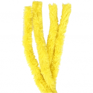 Chenille, L: 40 cm, tykkelse 30 mm, gul, 4stk./ 1 pk.