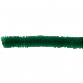 Chenille, L: 30 cm, tykkelse 15 mm, mørk grøn, 15 stk./ 1 pk.