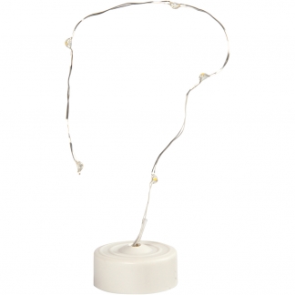 LED lyskæde, L: 27 cm, sølv, 1 stk.