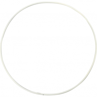 Metalring, diam. 20 cm, tykkelse 3 mm, hvid, 5 stk./ 1 pk.