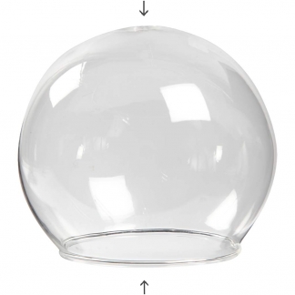 Kugleformet glasklokke, diam. 8 cm, hulstr. 5 cm, transparent, 4 stk./ 1 pk.