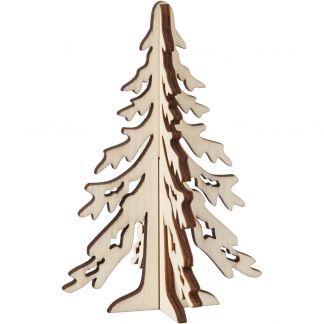 3D Juletræ, H: 12,5 cm, B: 8,5 cm, 1 stk.