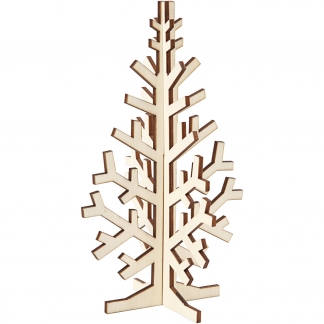 3D Juletræ, H: 20 cm, B: 12 cm, 1 stk.
