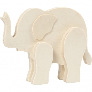 Dyrefigur, elefant, H: 12 cm, B: 16 cm, 1 stk.
