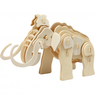 3D konstruktionsfigur, mammut, str. 19x8,5x11 cm, 1 stk.