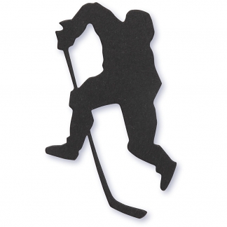 Kartonmærkat, ishockeyspiller, str. 54x64 mm, sort, 10 stk./ 1 pk.