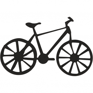 Kartonmærkat, cykel, str. 77x48 mm, sort, 10 stk./ 1 pk.