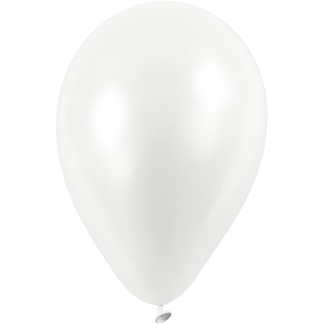 Balloner, diam. 23 cm, hvid, 10 stk./ 1 pk.