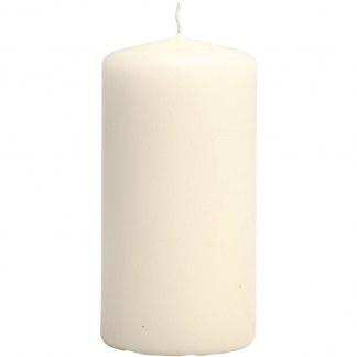 Bloklys, H: 100 mm, diam. 50 mm, r&aring;hvid, 12 stk./ 1 pk.