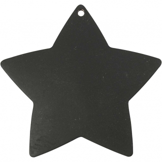 Stjerne, diam. 37 mm, hulstr. 1 mm, sort, 1 stk.