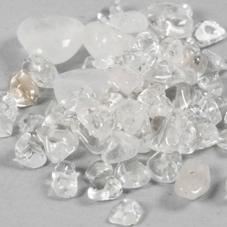 Krystalperler, Bjergkrystal, diam. 7-12 mm, hulstr. 1 mm, ca. 63 stk., transparente farver, 63 stk./ 1 pk.