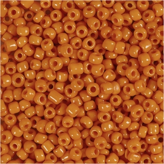 Rocaiperler, diam. 3 mm, str. 8/0, hulstr. 0,6-1,0 mm, orange, 500g/ 1 pk.