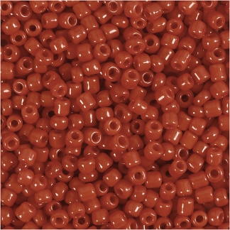 Rocaiperler, diam. 3 mm, str. 8/0 , hulstr. 0,6-1,0 mm, mørk rød, 25 g/ 1 pk.