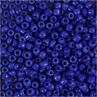 Rocaiperler, diam. 3 mm, str. 8/0 , hulstr. 0,6-1,0 mm, blå, 25 g/ 1 pk.
