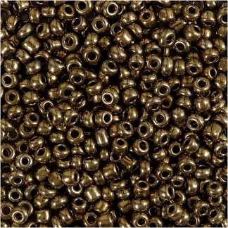 Rocaiperler, diam. 3 mm, str. 8/0 , hulstr. 0,6-1,0 mm, bronze, 25 g/ 1 pk.