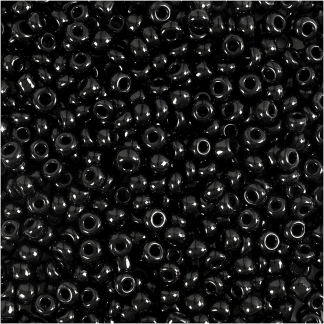 Rocaiperler, diam. 3 mm, str. 8/0 , hulstr. 0,6-1,0 mm, sort, 500 g/ 1 pk.