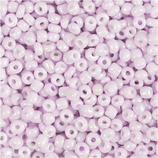 Rocaiperler, diam. 3 mm, str. 8/0 , hulstr. 0,6-1,0 mm, soft rosa, 25 g/ 1 pk.