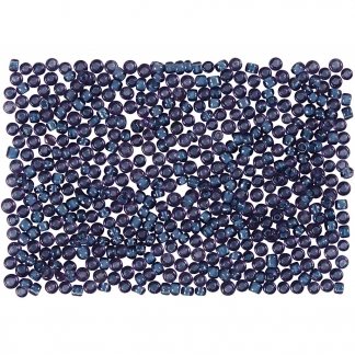 Rocaiperler, diam. 1,7 mm, str. 15/0 , hulstr. 0,5-0,8 mm, mørk blå, 500 g/ 1 ps.