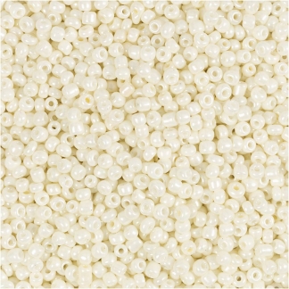 Rocaiperler, diam. 1,7 mm, str. 15/0 , hulstr. 0,5-0,8 mm, perlemor, 25 g/ 1 pk.