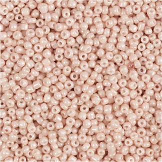 Rocaiperler, diam. 1,7 mm, str. 15/0 , hulstr. 0,5-0,8 mm, støvet rosa, 25g/ 1 pk.