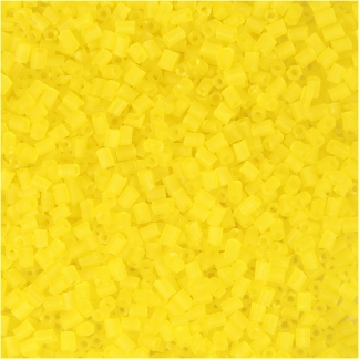 Rocaiperler 2-cut, diam. 1,7 mm, str. 15/0 , hulstr. 0,5 mm, transparent gul, 25 g/ 1 pk.
