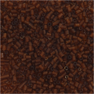 Rocaiperler 2-cut, diam. 1,7 mm, str. 15/0 , hulstr. 0,5 mm, brun, 25 g/ 1 pk.