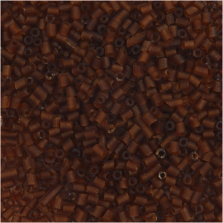 Rocaiperler 2-cut, diam. 1,7 mm, str. 15/0 , hulstr. 0,5 mm, brun, 500 g/ 1 ps.