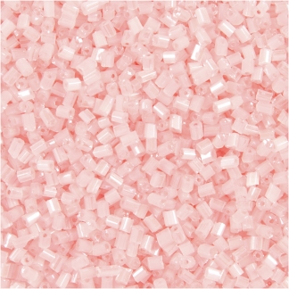 Rocaiperler 2-cut, diam. 1,7 mm, str. 15/0 , hulstr. 0,5 mm, transparent rosa, 500 g/ 1 ps.