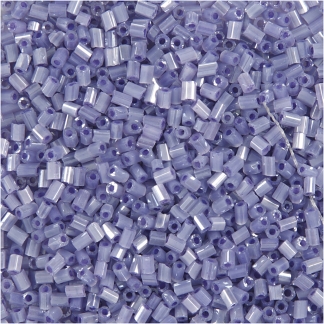 Rocaiperler 2-cut, diam. 1,7 mm, str. 15/0 , hulstr. 0,5 mm, transparent lilla, 25 g/ 1 pk.