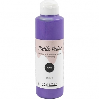 Tekstilmaling, perlemor, d&aelig;kkende, violet, 250 ml/ 1 fl.