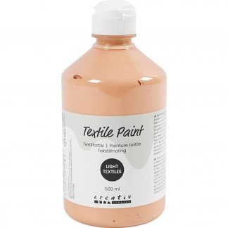 Tekstilmaling, halvd&aelig;kkende, lys pudder, 500 ml/ 1 fl.