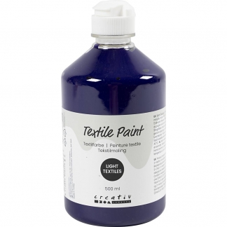 Tekstilmaling, halvd&aelig;kkende, r&oslash;dviolet, 500 ml/ 1 fl.
