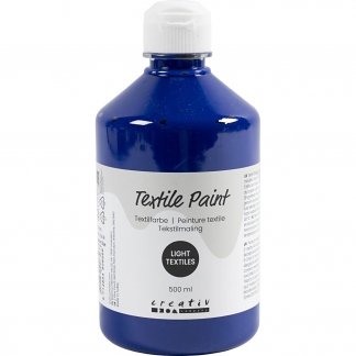 Tekstilmaling, halvd&aelig;kkende, brilliant bl&aring;, 500 ml/ 1 fl.