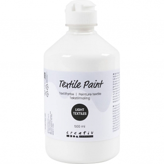 Tekstilmaling, halvd&aelig;kkende, sort, 500 ml/ 1 fl.