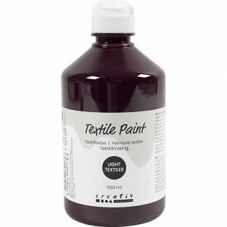 Tekstilmaling, halvd&aelig;kkende, aubergine, 500 ml/ 1 fl.